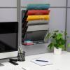 Mind Reader 5-Pocket Vertical File Storage, Desktop Organizer, Wall Mount, Office, Metal Mesh, Black(Black)