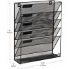 Mind Reader 5-Pocket Vertical File Storage, Desktop Organizer, Wall Mount, Office, Metal Mesh, Black(Black)