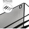 Mind Reader 5-Pocket Vertical File Storage, Desktop Organizer, Wall Mount, Office, Metal Mesh, Black(Black)