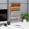 Mind Reader 5-Pocket Vertical File Storage, Desktop Organizer, Wall Mount, Office, Metal Mesh, Black(Pink)