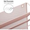 Mind Reader 5-Pocket Vertical File Storage, Desktop Organizer, Wall Mount, Office, Metal Mesh, Black(Pink)