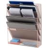 Mind Reader 5-Pocket Vertical File Storage, Desktop Organizer, Wall Mount, Office, Metal Mesh, Black(Pink)