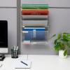 Mind Reader 5-Pocket Vertical File Storage, Desktop Organizer, Wall Mount, Office, Metal Mesh, Black(Silver)