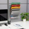 Mind Reader 5-Pocket Vertical File Storage, Desktop Organizer, Wall Mount, Office, Metal Mesh, Black(Silver)