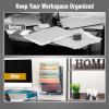 Mind Reader 5-Pocket Vertical File Storage, Desktop Organizer, Wall Mount, Office, Metal Mesh, Black(Turq)