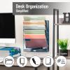 Mind Reader 5-Pocket Vertical File Storage, Desktop Organizer, Wall Mount, Office, Metal Mesh, Black(Turq)