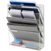 Mind Reader 5-Pocket Vertical File Storage, Desktop Organizer, Wall Mount, Office, Metal Mesh, Black(White)