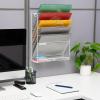 Mind Reader 5-Pocket Vertical File Storage, Desktop Organizer, Wall Mount, Office, Metal Mesh, Black(White)