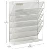 Mind Reader 5-Pocket Vertical File Storage, Desktop Organizer, Wall Mount, Office, Metal Mesh, Black(White)