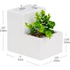 Mind Reader Ceramic Desktop Planter Pencil Cup, Desk Organizer with Faux Succulent, White
