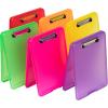 Mind Reader Clipboard with Storage, Teacher, Nursing Clipboard, Plastic, 9.25″L x 13.25″W x 1″H, Set of 6, Assorted Colors(Translucent Assorted)