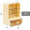 Mind Reader Compact Craft Supply Organizer with Drawer, 6 Slanted Compartments, Non-Skid Feet, Desktop Storage for Markers, Pens, Tools & Art Essentials, Plastic, White