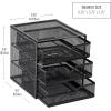 Mind Reader Desktop Accessory Storage, Desk Supplies, Organizer, Office, Metal Mesh, 6.25″ L x 6.5″ W x 6.5″ H, Black(6.25″L x 6.5″W x 6.5″H)