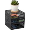 Mind Reader Desktop Accessory Storage, Desk Supplies, Organizer, Office, Metal Mesh, 6.25″ L x 6.5″ W x 6.5″ H, Black(6.25″L x 6.5″W x 6.5″H)