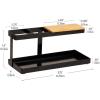 Mind Reader Desktop Organizer, Steel and Wood Desktop Dock, Catchall Tray for Phone, Wallet, Watch, Keys, White(Black)