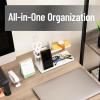 Mind Reader Desktop Organizer, Steel and Wood Desktop Dock, Catchall Tray for Phone, Wallet, Watch, Keys, White(White)