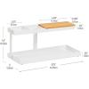 Mind Reader Desktop Organizer, Steel and Wood Desktop Dock, Catchall Tray for Phone, Wallet, Watch, Keys, White(White)