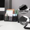 Mind Reader Desktop Organizer and Mail Sorter, Five Compartments, Office Supplies and Accessories, Metal, White(Black)