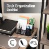 Mind Reader Desktop Organizer and Mail Sorter, Five Compartments, Office Supplies and Accessories, Metal, White(Black)