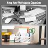 Mind Reader Desktop Organizer and Mail Sorter, Five Compartments, Office Supplies and Accessories, Metal, White(White)