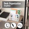 Mind Reader Desktop Organizer and Mail Sorter, Five Compartments, Office Supplies and Accessories, Metal, White(White)