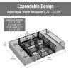 Mind Reader Expandable Mesh Desk Drawer Organizer, Adjustable from 9.25″ to 17.125″, Office Supply Storage Tray, Makeup Organizer, Black(Black Expandable)