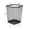 Mind Reader Mesh Trash Can, Waste Paper Basket, Square, Office, Metal Mesh, 9.75″ L x 9.75″ W x 12.25″ H, Set of 4, Black(Classic Black)