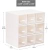 Mind Reader Modular Craft Organizer, 9 Clear Drawer Desktop Storage, Stackable Interlocking Units for Art Supplies, Office and Hobby Storage, Plastic, Set of 3, White