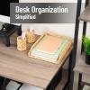 Mind Reader Rattan Vertical File Organizer with Iron Frame, Desktop Organizer, Holds Letter Size Documents, Brown(9.8″ x 12.2″ x 2.8″)