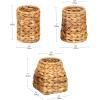 Mind Reader Rattan Vertical File Organizer with Iron Frame, Desktop Organizer, Holds Letter Size Documents, Brown(Pen Cups)