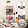 Mind Reader Stackable Craft Supply Organizer, 6 Drawer Desktop Storage with Clear Drawers, Plastic, Set of 2, White