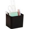 Mind Reader 2-Compartment Desktop Organizer, Removable Wood Divider, Non-Slip Base, Plastic and Wood, Black(Black)
