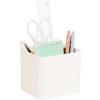 Mind Reader 2-Compartment Desktop Organizer, Removable Wood Divider, Non-Slip Base, Plastic and Wood, Black(White)
