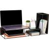 Mind Reader 3 Piece Metal Desktop Riser Set for Monitor, Laptop, and Office Organization, Set of 3, Black
