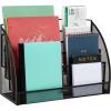Mind Reader 4-Tier Mail Sorter, Desktop Organizer, File Storage, Magazine, Office, Metal Mesh, 17.75″L x 7″W x 12.25″H, Black(Black 4 Pocket Horizontal)