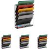 Mind Reader 5-Pocket Vertical File Storage, Desktop Organizer, Wall Mount, Office, Metal Mesh, Black(Black)