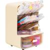 Mind Reader Compact Craft Supply Organizer with Drawer, 6 Slanted Compartments, Non-Skid Feet, Desktop Storage for Markers, Pens, Tools & Art Essentials, Plastic, White
