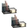 Mind Reader Desktop Organizer, Pen Holder, Clip Basket, Storage, Office, Metal Mesh, 8.07″L x 4.13″W x 3.94″H, Black(MEMORG2-BLK)