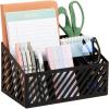 Mind Reader Desktop Organizer and Mail Sorter, Five Compartments, Office Supplies and Accessories, Metal, White(Black)