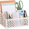 Mind Reader Desktop Organizer and Mail Sorter, Five Compartments, Office Supplies and Accessories, Metal, White(White)
