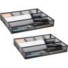 Mind Reader Expandable Mesh Desk Drawer Organizer, Adjustable from 9.25″ to 17.125″, Office Supply Storage Tray, Makeup Organizer, Black(Black)
