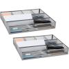 Mind Reader Expandable Mesh Desk Drawer Organizer, Adjustable from 9.25″ to 17.125″, Office Supply Storage Tray, Makeup Organizer, Black(Silver)