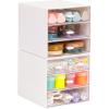 Mind Reader Stackable Craft Supply Organizer, 6 Drawer Desktop Storage with Clear Drawers, Plastic, Set of 2, White