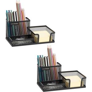 Mind Reader Desktop Organizer, Pen Holder, Clip Basket, Storage, Office, Metal Mesh, 8.07″L x 4.13″W x 3.94″H, Black(MEMORG2-BLK)