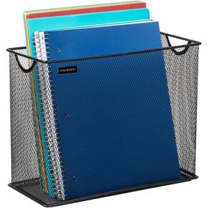 Mind Reader Vertical File Storage, Desktop Organizer, Hanging Files, Office, Metal Mesh, 12.25″L x 5.5″W x 10″H, Black(Black)