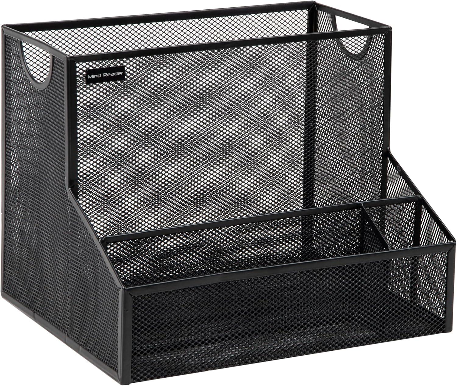 image:imageMind Reader Desktop Organizer Vertical File Storage Letter Size Office Metal Mesh 1215L x 95W x 95H BlackBlack
