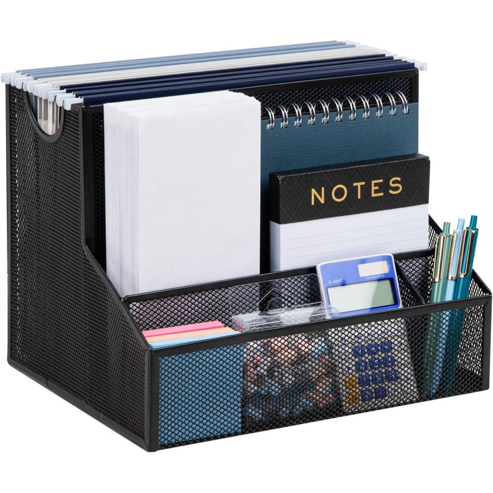 image:imageMind Reader Desktop Organizer Vertical File Storage Letter Size Office Metal Mesh 1215L x 95W x 95H BlackBlack