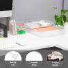 Mind Reader 3-Piece Acrylic Desktop Organizer Set, Frosted Clear Paper Tray, Accessory Tray, Pen and Supply Organizer, Modular Desk Organization System