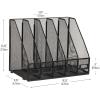 Mind Reader 5-Compartment Vertical File Organizer, Desktop Paper Sorter, Office, Metal Mesh, Black