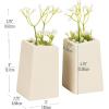 Mind Reader Cement Planter Bookends, Desk Decor and Indoor Plants, Set of 2, White